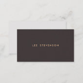 Simple Minimalistic Solid Dark Brown Suede Look Business Card (Front/Back)