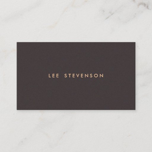 Customizable Simple Minimalistic Solid Dark Brown Suede Look Business Card