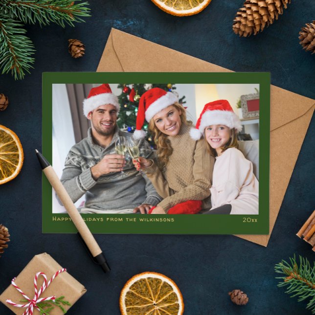 simple minimlist green photo  holiday card (Creator Uploaded)