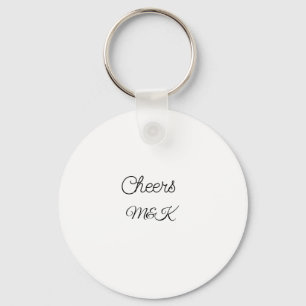 Simple minimum add name cheers couple name custom keychain