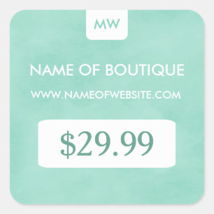 Simple Mint Chic Boutique Monogram Price Tags