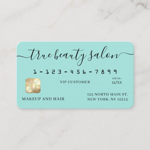 Simple Mint Gold Signature Script Credit Card