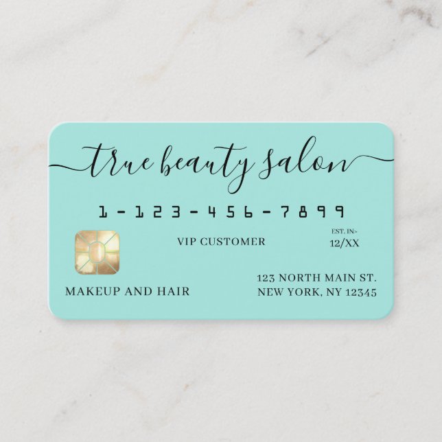 Simple Mint Gold Signature Script Credit Card (Front)