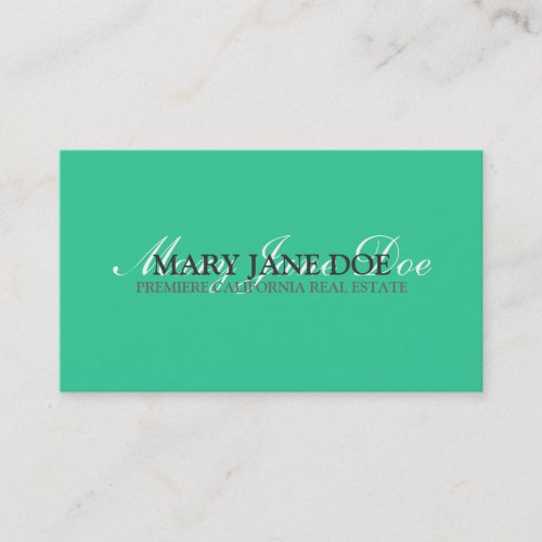 Simple Mint Green Business Card