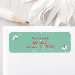 Simple Mint Green Christmas Return Address Label