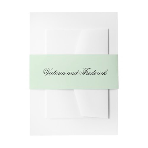 Simple Mint Green Elegant Wedding Invitation Belly Band