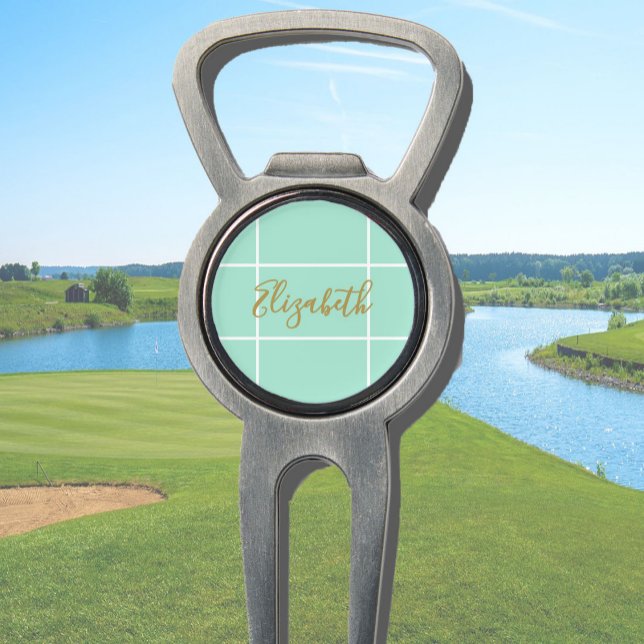 Simple mint green minimalist custom name ladies  divot tool (Creator Uploaded)