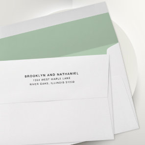 Simple Mint Green Return Address Lined  Envelope