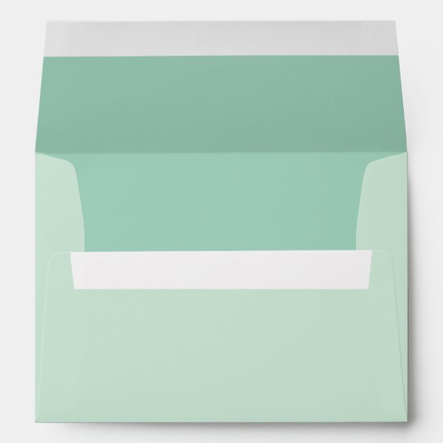 Simple Mint Green Script Return Address Printed  Envelope (Back (Bottom))
