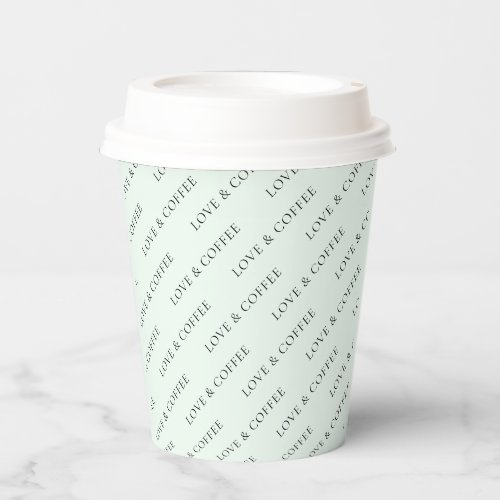 Simple Mint Minimal Custom Text Pattern Paper Cups