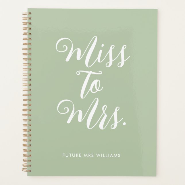 Simple Miss to Mrs Modern Wedding Planner Notebook (Front)