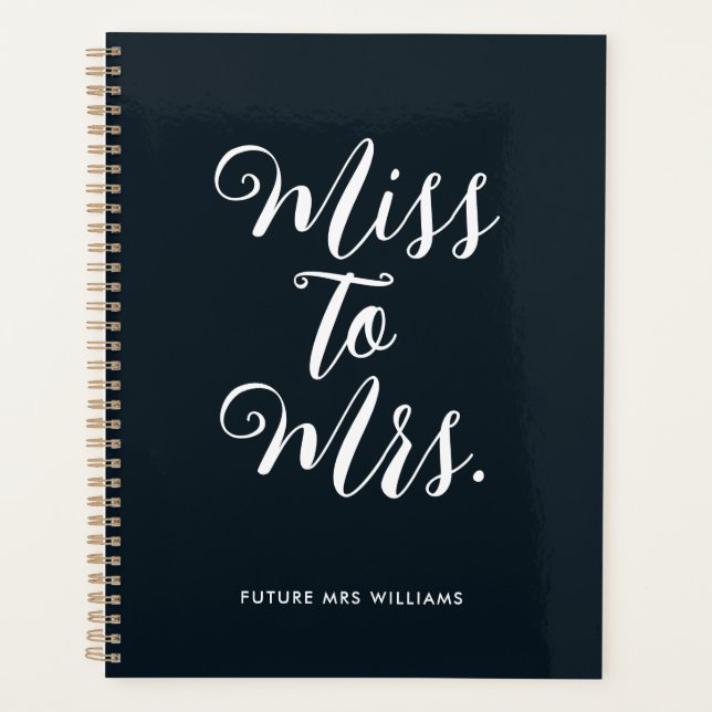 Simple Miss to Mrs Modern Wedding Planner Notebook (Front)