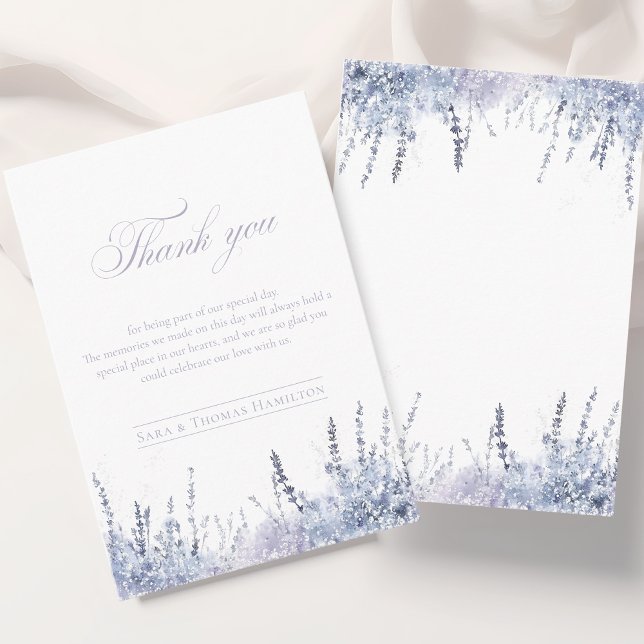 Simple Misty Watercolor Abstract Lavender Wedding Thank You Card (Creator Uploaded)