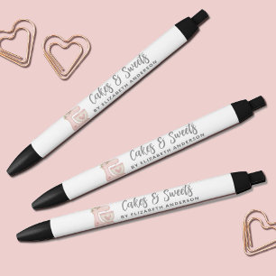 Simple Mixer Floral Cake Bakery Business Pen