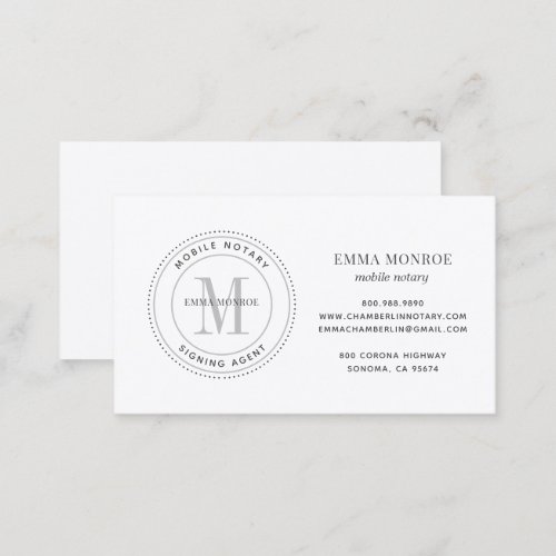 Simple Mobile Notary Stamp Notary Signing Agent Business Card