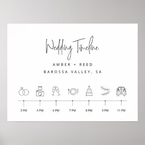 Simple Mod Wedding Timeline Order of Events Sign