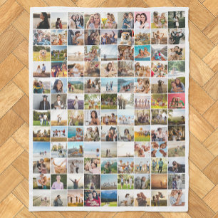 Simple Modern 108 Photo Collage Fleece Blanket