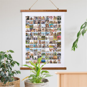 Simple Modern 108 Photo Collage Hanging Tapestry