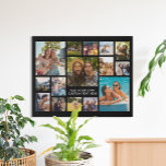 Simple Modern 15 Photo Collage Faux Canvas Print<br><div class="desc">Create your own personalized photo collage faux canvas print. Add 15 of your favorite pictures and custom color background in this modern template design.</div>