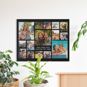 Simple Modern 15 Photo Collage Faux Canvas Print