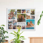 Simple Modern 15 Photo Collage Faux Canvas Print<br><div class="desc">Create your own personalized photo collage faux canvas print. Add 15 of your favorite pictures and custom color background in this modern template design.</div>
