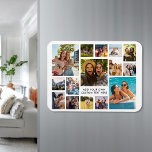 Simple Modern 15 Photo Collage Magnet<br><div class="desc">Create your own personalized photo collage magnet. Add 15 of your favorite pictures and custom color background in this modern template design.</div>
