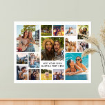 Simple Modern 15 Photo Collage Poster<br><div class="desc">Create your own personalized photo collage poster print. Add 15 of your favorite pictures and custom color background in this modern template design.</div>