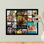 Simple Modern 15 Photo Collage Poster<br><div class="desc">Create your own personalized photo collage poster print. Add 15 of your favorite pictures and custom color background in this modern template design.</div>