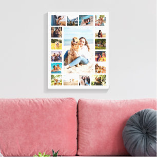 Simple Modern 17  Photo Collage Canvas Print