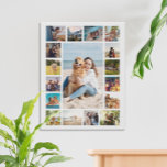 Simple Modern 17  Photo Collage Faux Canvas Print<br><div class="desc">Create your own personalized photo collage faux canvas print. Add 17 of your favorite pictures in this modern template design.</div>