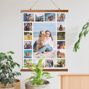 Simple Modern 17  Photo Collage Hanging Tapestry