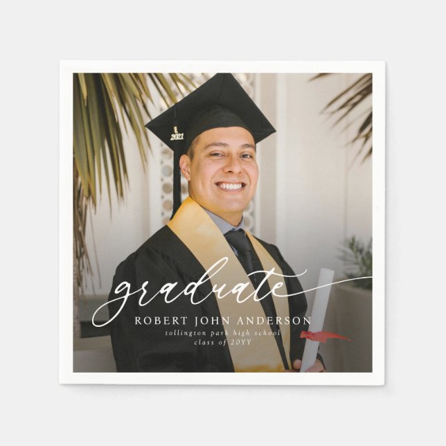 Simple Modern 2026 Photo Graduation Napkins (Front)