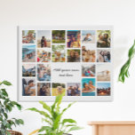 Simple Modern 24 Photo Collage Faux Canvas Print<br><div class="desc">Create your own personalized photo collage faux canvas print. Add 24 of your favorite pictures and custom color background in this modern template design.</div>