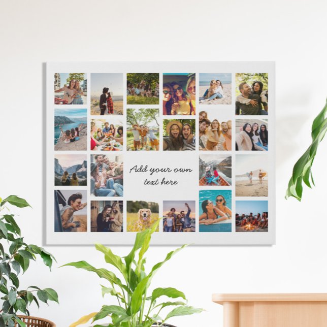 Simple Modern 24 Photo Collage Faux Canvas Print (Creator Uploaded)