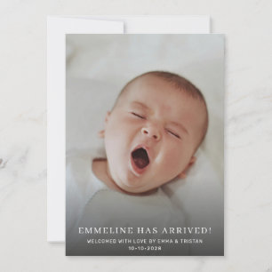 Simple Modern 2 Baby Photos Birth Announcement