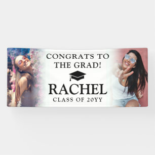 Simple Modern 2 Photo Congrats Graduation Banner