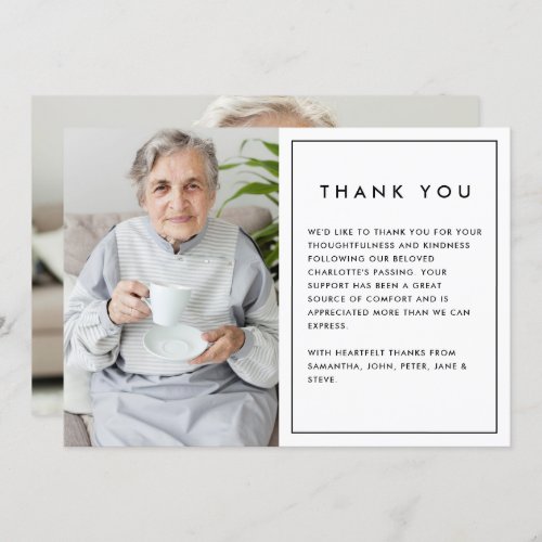 Simple Modern 2_Photo FuneralBereavement Thank You Card