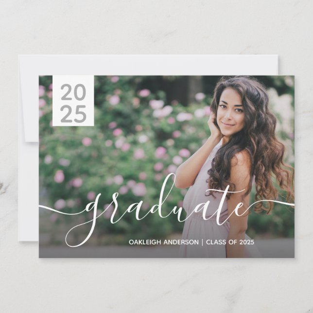 Simple Modern 2 Photo Graduation Announcement (Front)