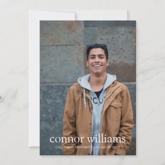 Simple Modern 2 Photo Graduation Announcement