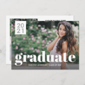 Simple Modern 2 Photo Graduation Announcement (Front/Back)