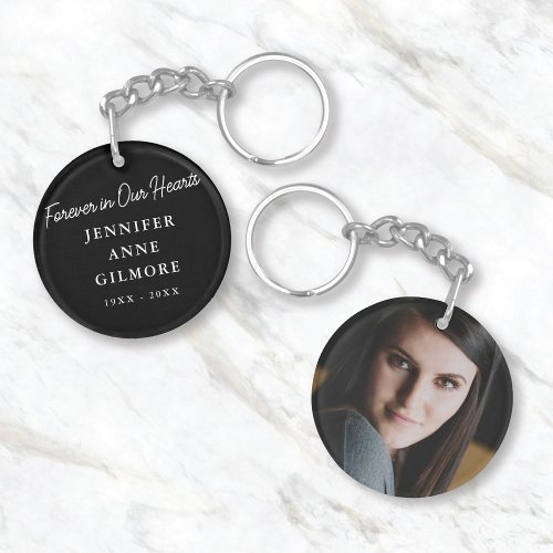 Simple Modern 2_Sided Photo Memorial Keychain