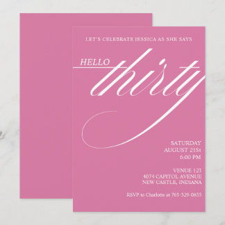 Simple Modern 30th Birthday Invitation