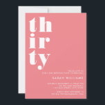 Simple Modern 30th Birthday Invitation<br><div class="desc">Simple elegant 30th birthday invitation featuring bold typography and minimalist design.</div>