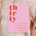 Simple Modern 30th Birthday Invitation<br><div class="desc">Simple elegant 30th birthday invitation featuring bold typography and minimalist design.</div>