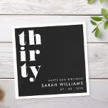Simple Modern 30th Birthday Party Napkins<br><div class="desc">Simple elegant 30th birthday party napkins featuring bold typography and minimalist design.</div>