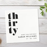 Simple Modern 30th Birthday Party Napkins<br><div class="desc">Simple elegant 30th birthday party napkins featuring bold typography and minimalist design.</div>