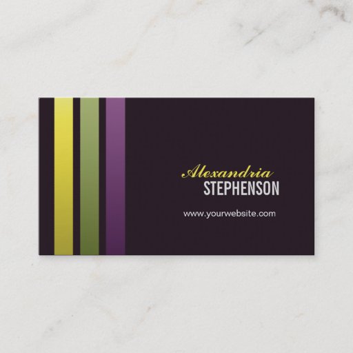 Customizable Simple Modern 3 Vertical Stripes Business Cards