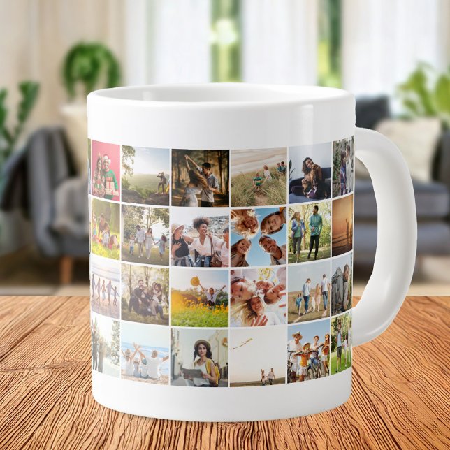 Simple Modern 48 Photo Collage Giant Coffee Mug (Creator Uploaded)