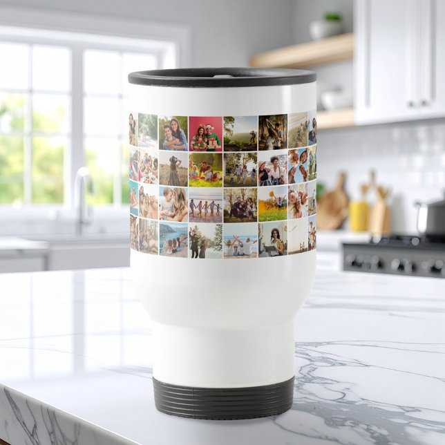 Simple Modern 48 Photo Collage Travel Mug (Creator Uploaded)