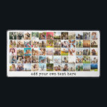 Simple Modern 60 Photo Collage Desk Mat<br><div class="desc">Create your own personalized photo collage desk mat featuring 60 of your favorite pictures and custom text.</div>